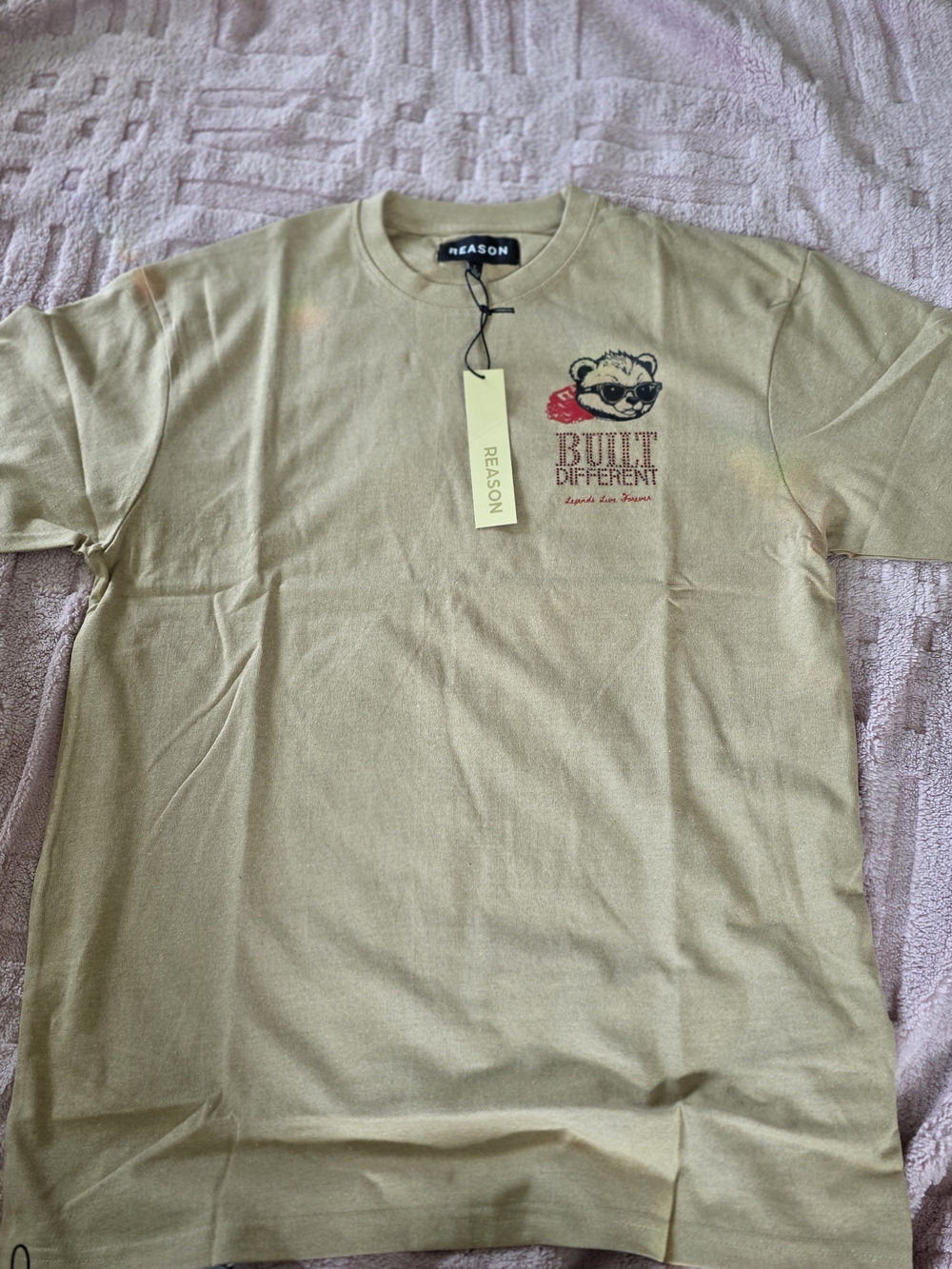 Reason Tan 'Built Different' Bear Graphic Short Sleeve Tee